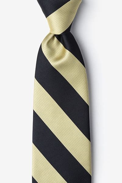 Black Microfiber Black And Gold Tie