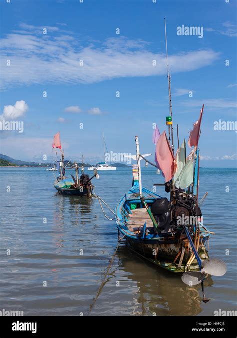 Traditional Thai Boats At Koh Samui Thailand Stock Photo Alamy