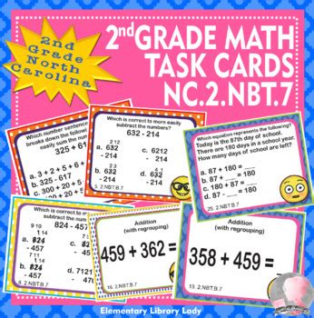 North Carolina Math Nc Nbt Nd Grade Task Cards Add And Subtract To