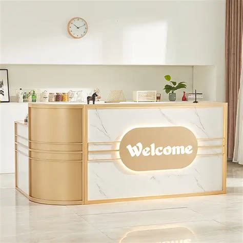 Stylish Marble Reception Desk Design – Sleek and Modern for a ...