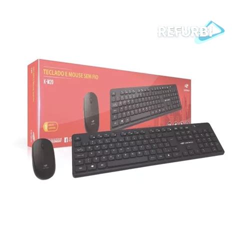 Teclado E Mouse Sem Fio C Tech Abnt Metros Alcance Garantia