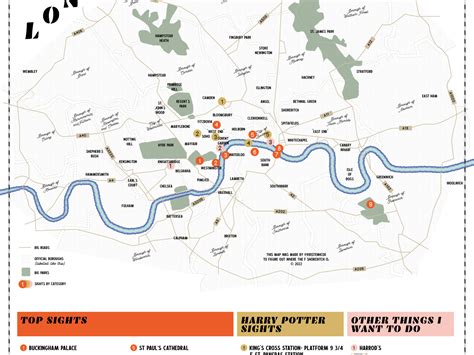 Map of London (neighborhoods, boroughs and sights) by Kristen Cox on ...