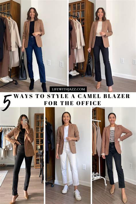 5 Business Casual Workwear Outfits With A Camel Blazer Life With Jazz