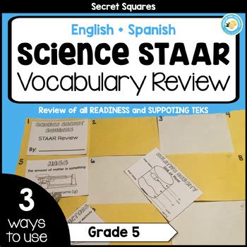 Th Grade Science Staar Teks Vocabulary Review Foldable English