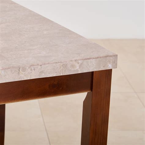 Buy Refurbished Oxville Marble Top Seater Dining Table Brown From