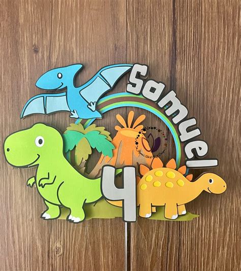 Dinosaur Cake Topper Dinosaur Party Decorations Etsy