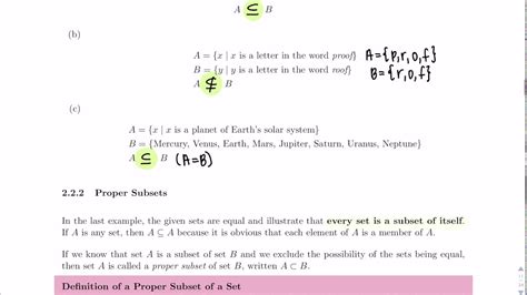 Mgf 1106 Math For Lib Arts I Section 2 2 Subsets Youtube