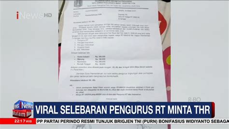 VIRAL Pengurus RT Minta THR Ke Warga Lurah Kapuk Dipanggil PLT