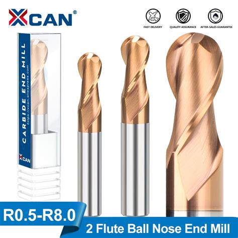 Xcan Milling Cutter Flute Ball Nose End Mill R R Carbide