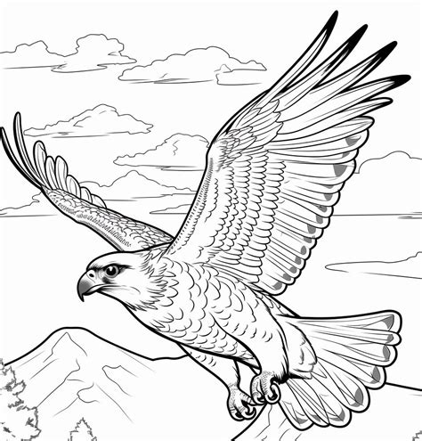 Majestic Peregrine Falcon Coloring Pages Etsy