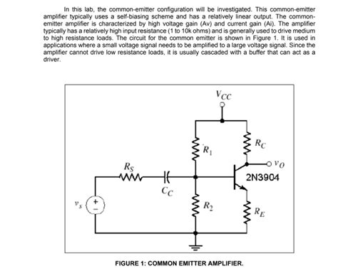 Solved In This Lab The Common Emitter Configuration Will Be