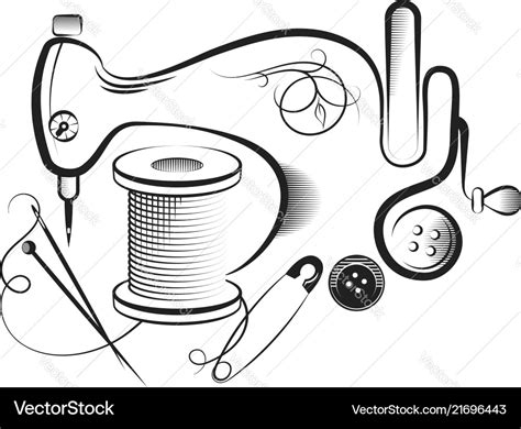 Sewing Machine Silhouette Royalty Free Vector Image