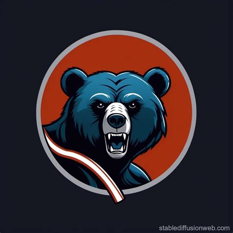 Hockey Bear Logo Design | Stable Diffusion Online