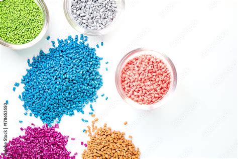 Plastic Granules Close Up For Holding Colorful Plastic Granules With