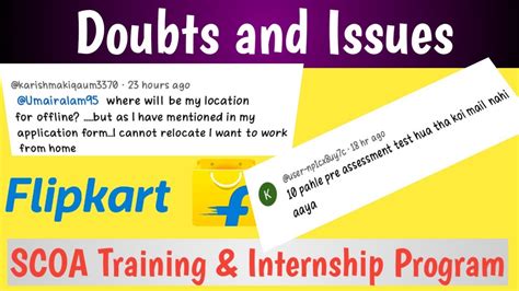 Doubts And Issues Regarding Flipkart SCOA Training And Internship