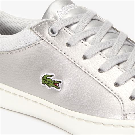 Kids Straightset Metallic Lace Up Sneakers Lacoste