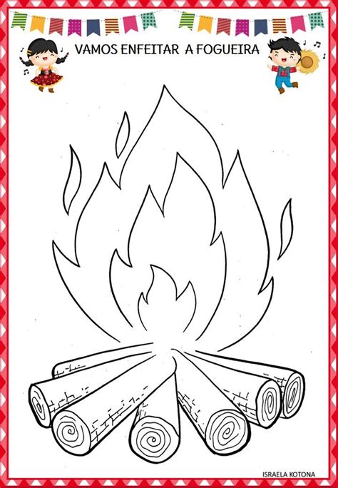 Atividade Junina Pula Fogueira Camping Coloring Pages Coloring