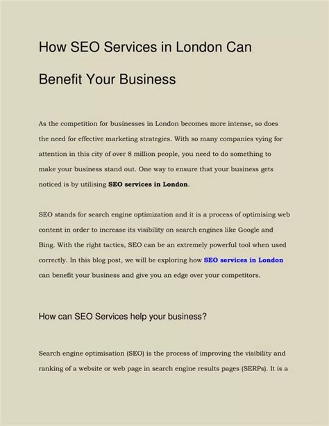 Ppt How Seo Services In London Can Benefit Your Business Powerpoint