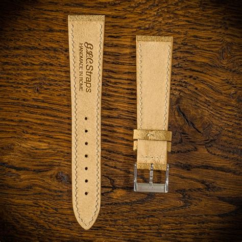 GLC Straps Cinturino Vintage M5 Scamosciato Beige Filo Naturale