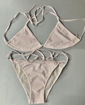Women S Pink Polka Dot String Bikini One Size Fits All New With Tags EBay