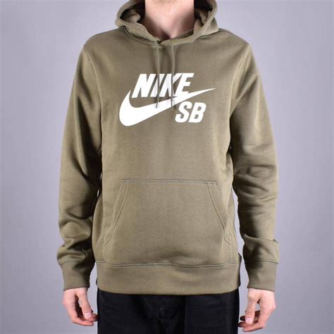 Nike Sb Icon Pullover Hoodie Medium Olivewhite Skate Clothing From