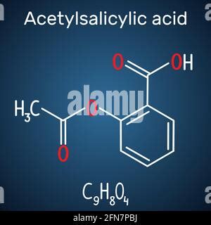 Molécula de ácido acetilsalicílico aspirina asa Fórmula química