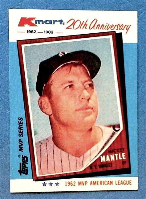 Mickey Mantle Topps Kmart Th Anniversary Mvp A L Grade