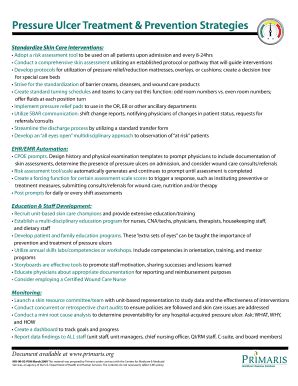 Fillable Online Pressure Ulcer Treatment Prevention Strategies Fax