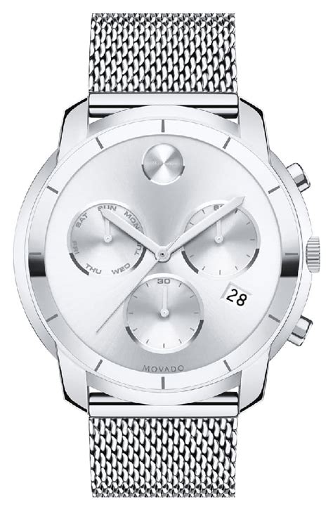 Movado Bold Chronograph Stainless Steel Bracelet Watch In Silver | ModeSens