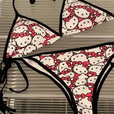 Sanrio Kawaii Hello Kitty Vacation Bikini Kuromi Cinnamoroll Anime Cartoon Cute Fashion