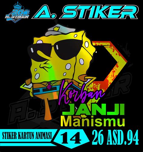 stiker anime spongebob hologram stiker gambar kartun spongebob hologram ...