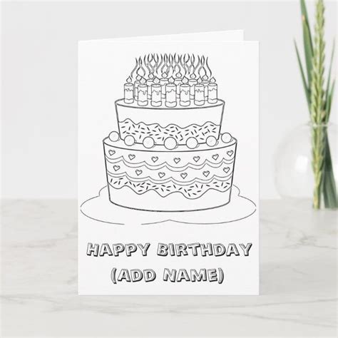 Happy Birthday Color It Yourself Birthday Card Zazzle Birthday