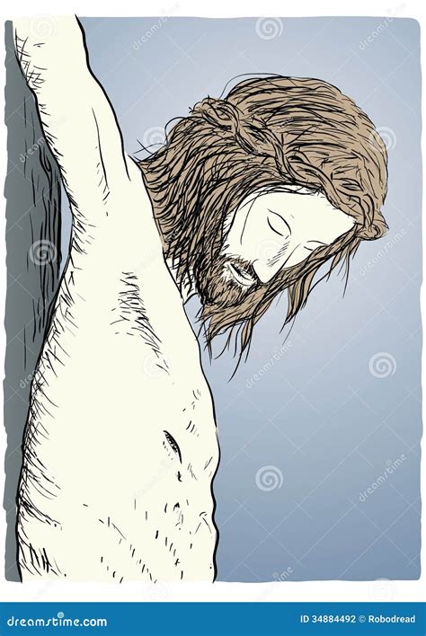 Jesus Christ Crucified Stock Vector Illustration Of Praying 34884492