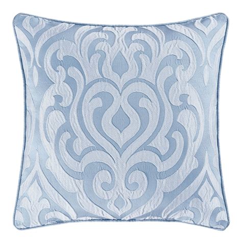 Liana Powder Blue Puff Jacquard Damask Comforter Bedding By J Queen New