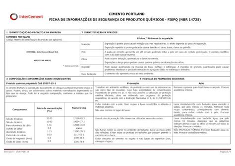 PDF FISPQ Ficha de Informações de Segurança PDF filecimento