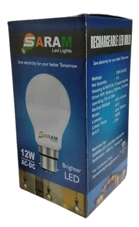 Saram Ceramic W Ac Dc Rechargeable Led Bulb At Rs Piece In