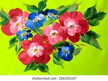 Abstract Colorful Flowers On Bright Background Stock Illustration ...