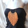 Tassel Necklace Fabulous Fringe Orange Neon Colourful And Unique