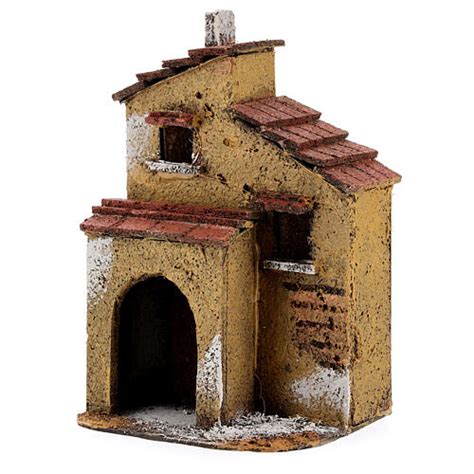 Casetta Sughero Presepe Napoletano Ocra X X Cm Per Statue Cm