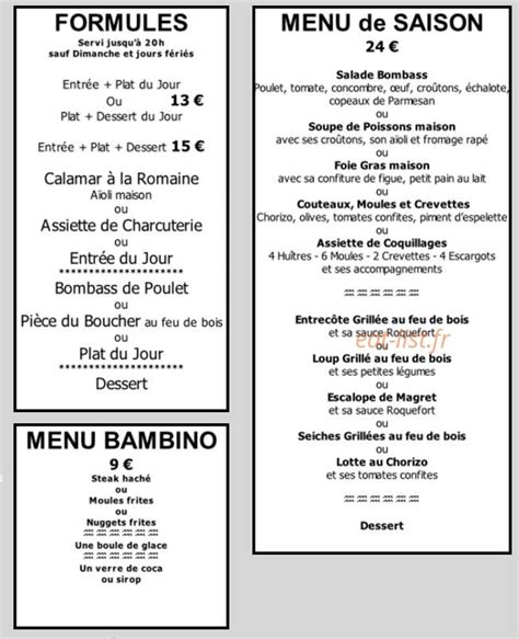 Le chalut à Marseillan menu et photos