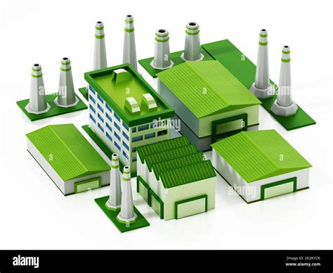 Eco Friendly Factory Compound Isolated On White Background D