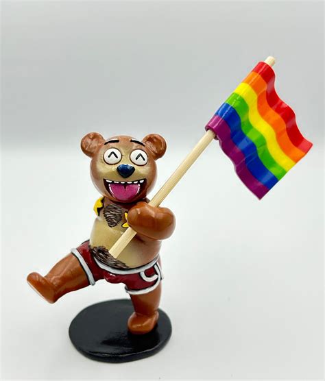 Bubble Butt Bear - Pride Flag Chubby Bear Figurine - Etsy