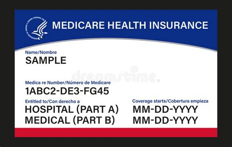 Medicare Health Insurance Card Isolated on Black Background. Medicare