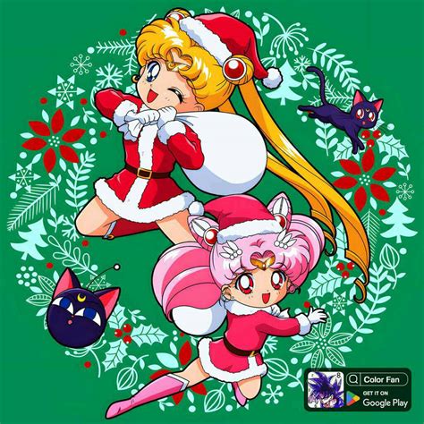 Christmas With Sailor Moon And Sailor Chibi Moon By Bustermoonsonic2023