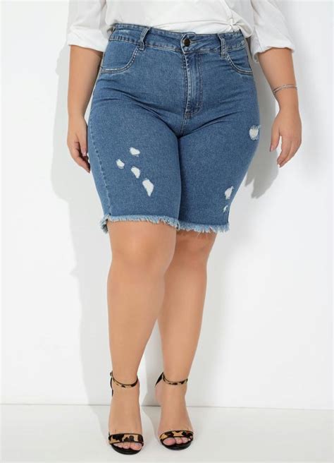 Bermuda Jeans Desroyed Sawary Plus Size Sawary Jeans