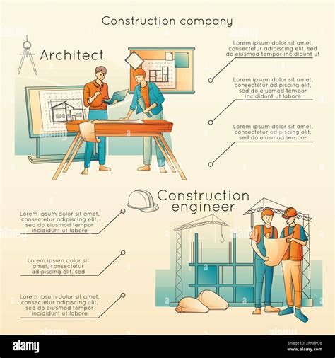 Construction Company Flat Infographic Poster With Editable Text