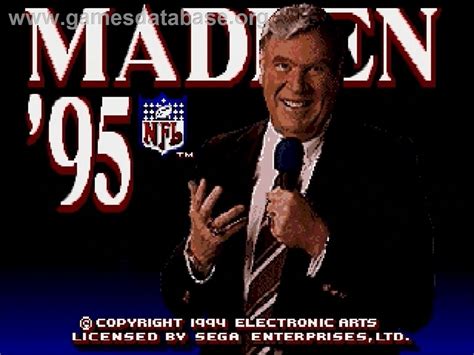 Madden Nfl 95 Sega Genesis Artwork Title Screen