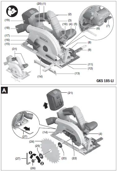 Bosch Gks 185 Li Cordless Circular Saw Instruction Manual