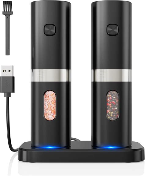 Otoomenz Electric Salt And Pepper Grinder Set With Rechargeable Base