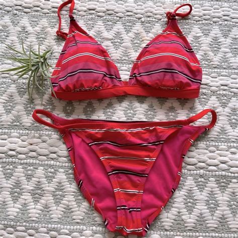 Banana Republic Swim Banana Republic Pinkred Stripped Bikini M Poshmark